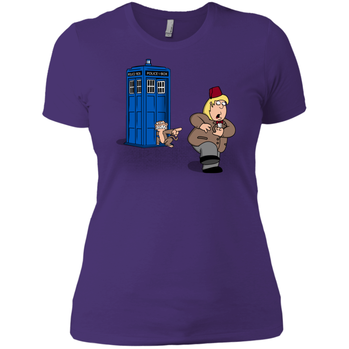T-Shirts Purple Rush/ / X-Small The Tardis Monkey Women's Premium T-Shirt