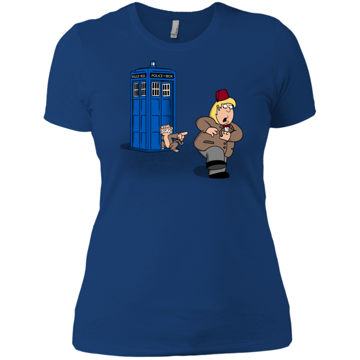 T-Shirts Royal / X-Small The Tardis Monkey Women's Premium T-Shirt