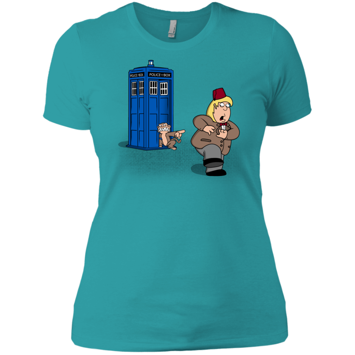 T-Shirts Tahiti Blue / X-Small The Tardis Monkey Women's Premium T-Shirt