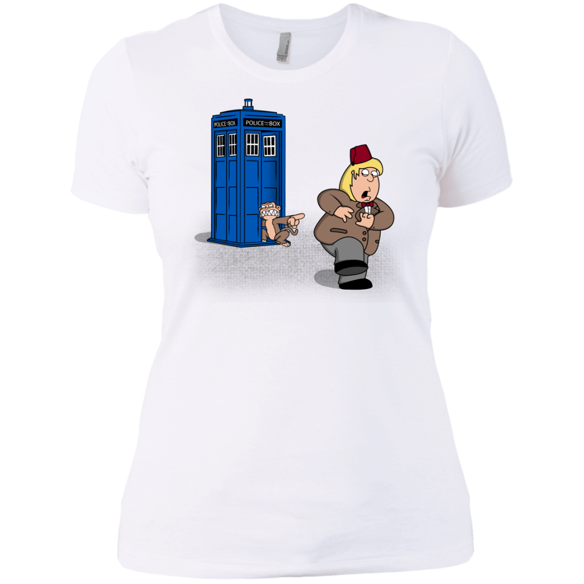 T-Shirts White / X-Small The Tardis Monkey Women's Premium T-Shirt