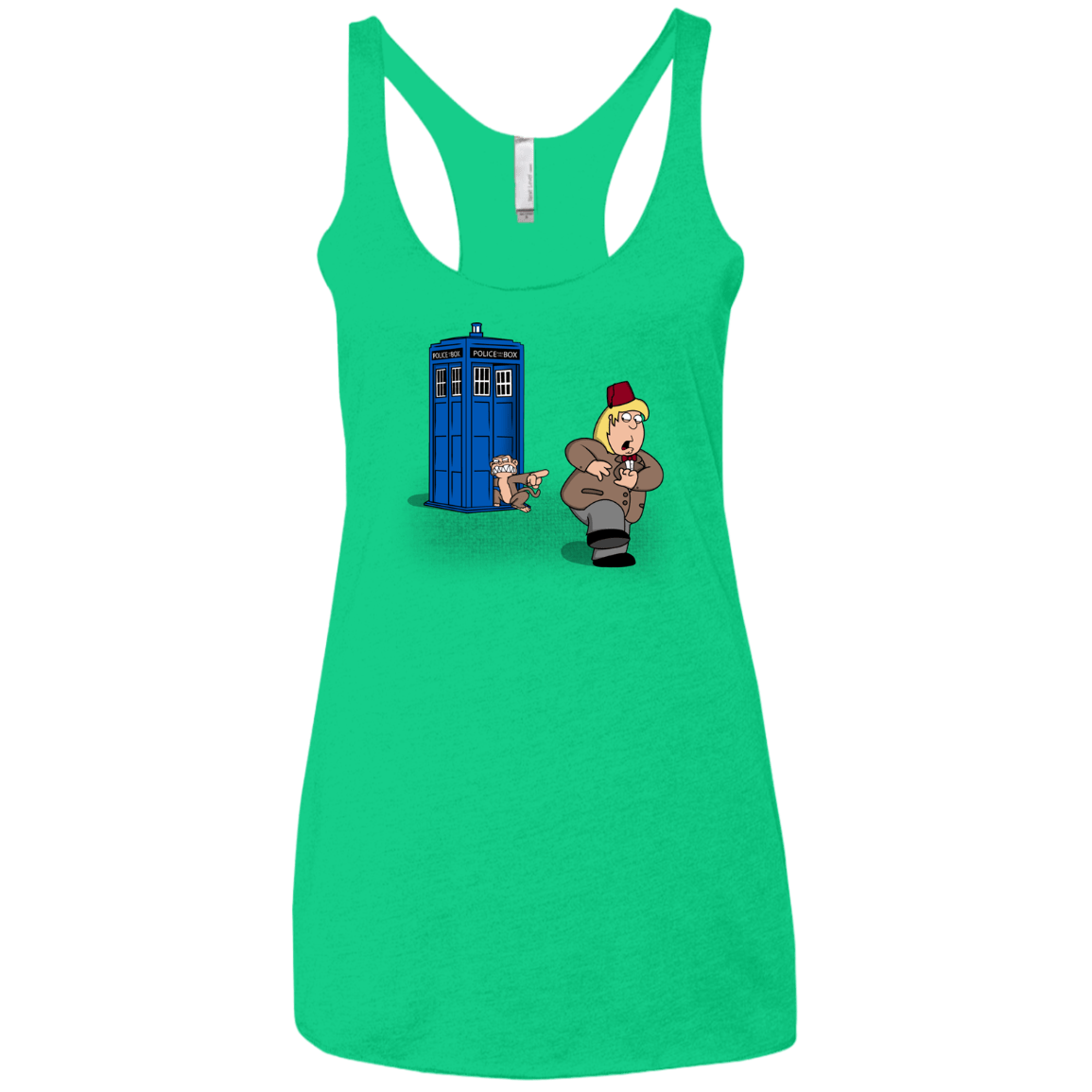 T-Shirts Envy / X-Small The Tardis Monkey Women's Triblend Racerback Tank