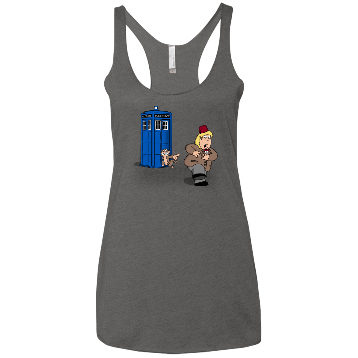 T-Shirts Premium Heather / X-Small The Tardis Monkey Women's Triblend Racerback Tank