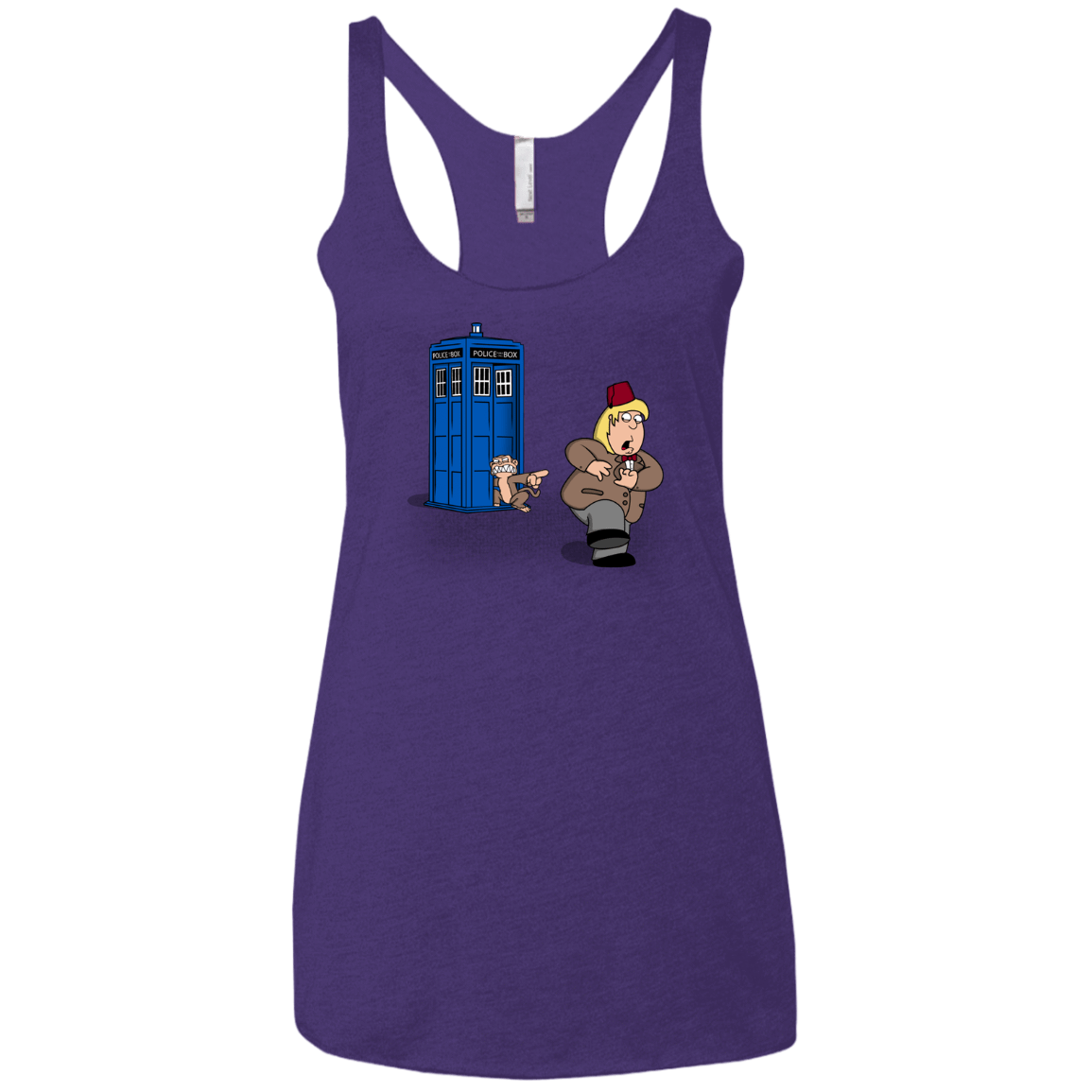 T-Shirts Purple Rush / X-Small The Tardis Monkey Women's Triblend Racerback Tank
