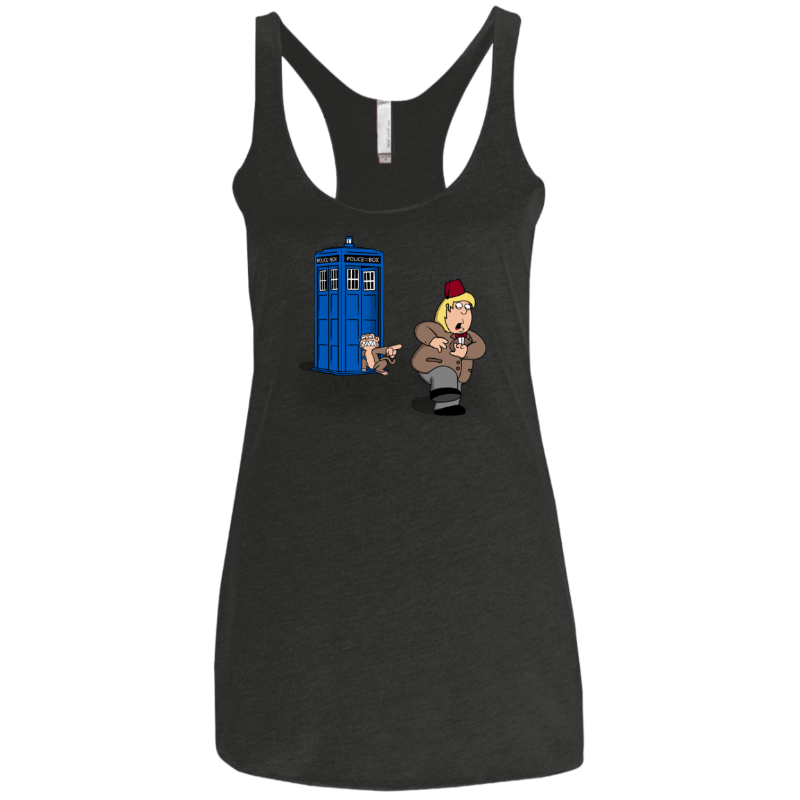 T-Shirts Vintage Black / X-Small The Tardis Monkey Women's Triblend Racerback Tank