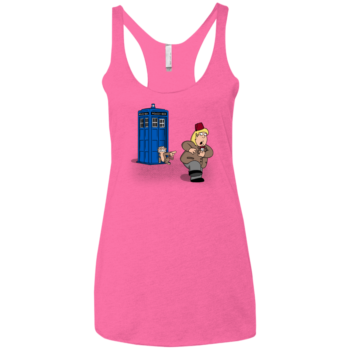 T-Shirts Vintage Pink / X-Small The Tardis Monkey Women's Triblend Racerback Tank
