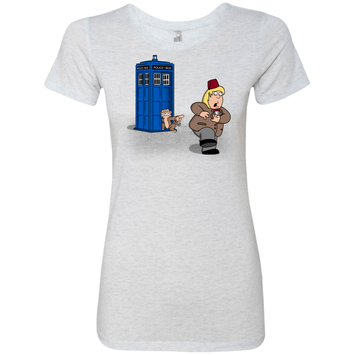T-Shirts Heather White / S The Tardis Monkey Women's Triblend T-Shirt