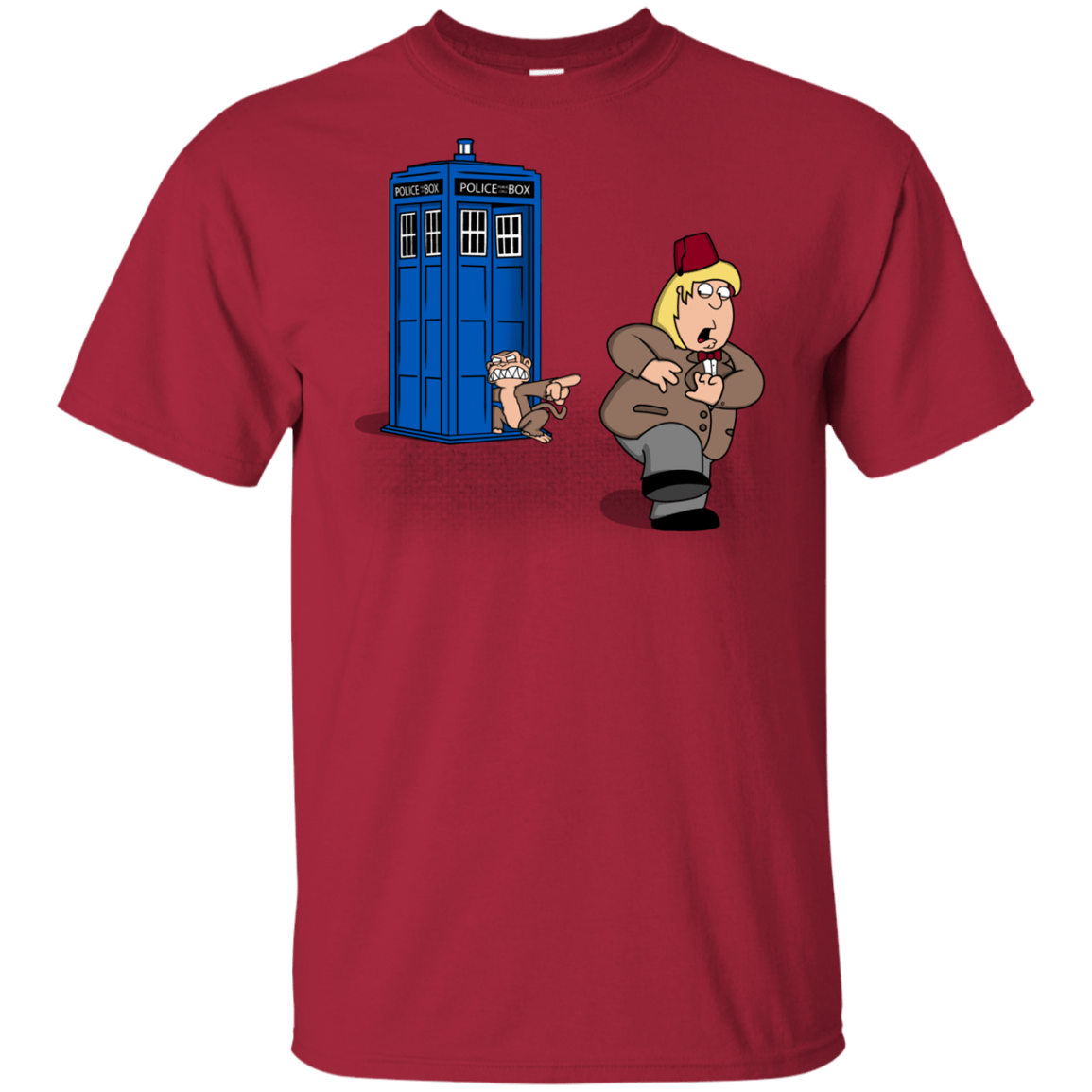 T-Shirts Cardinal / YXS The Tardis Monkey Youth T-Shirt