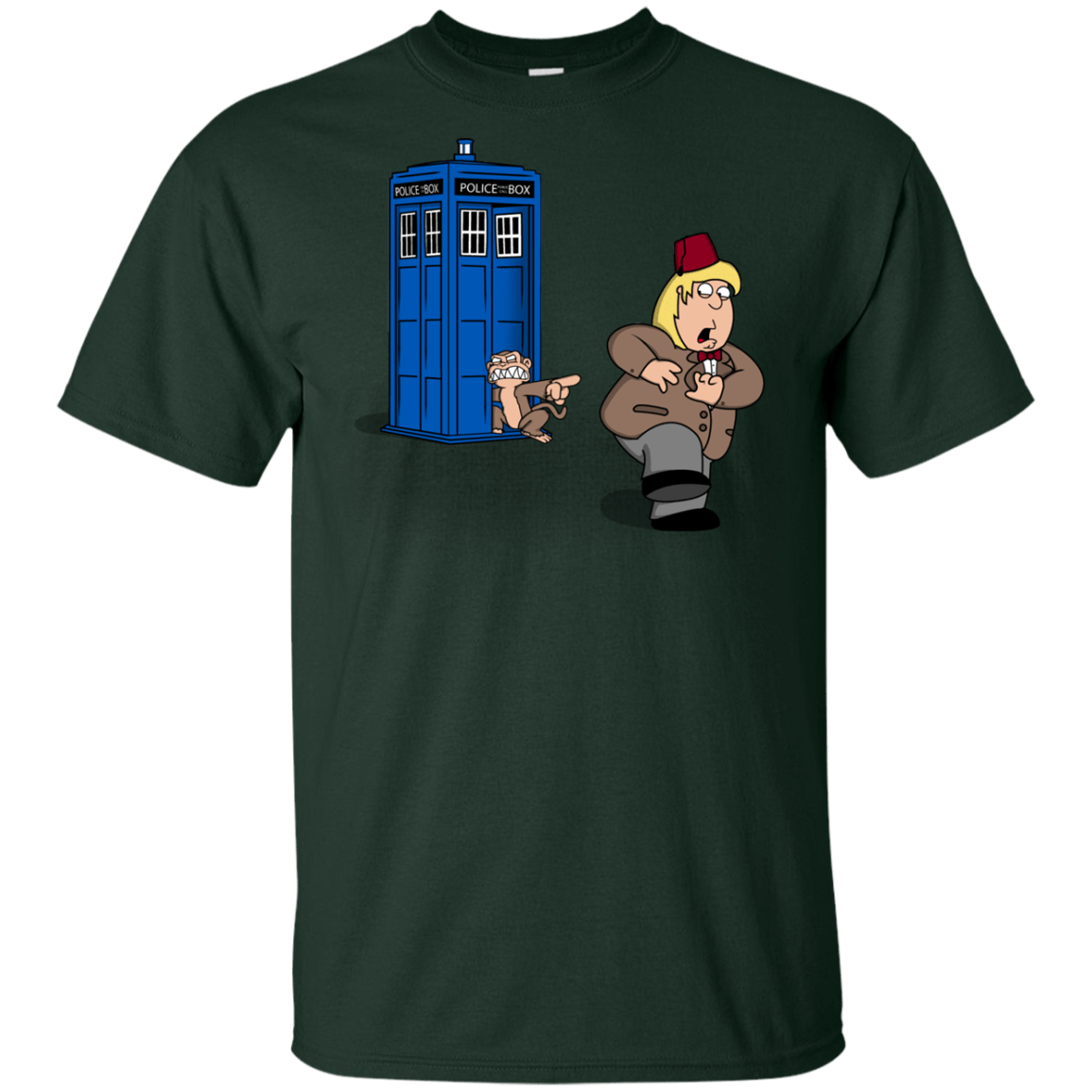 T-Shirts Forest / YXS The Tardis Monkey Youth T-Shirt