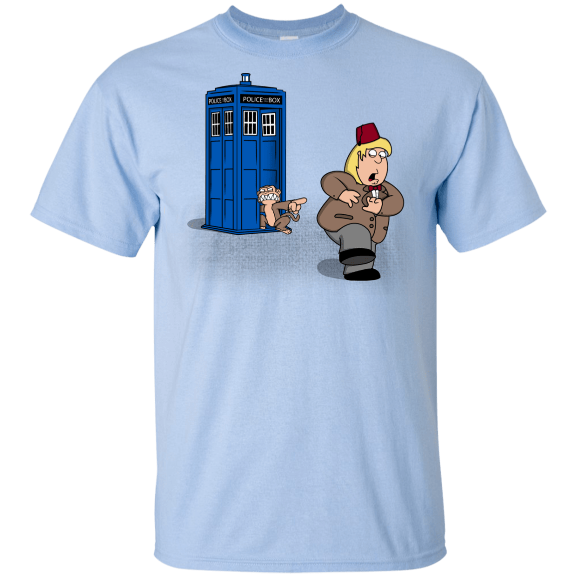 T-Shirts Light Blue / YXS The Tardis Monkey Youth T-Shirt