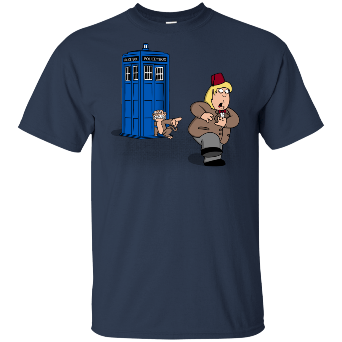 T-Shirts Navy / YXS The Tardis Monkey Youth T-Shirt