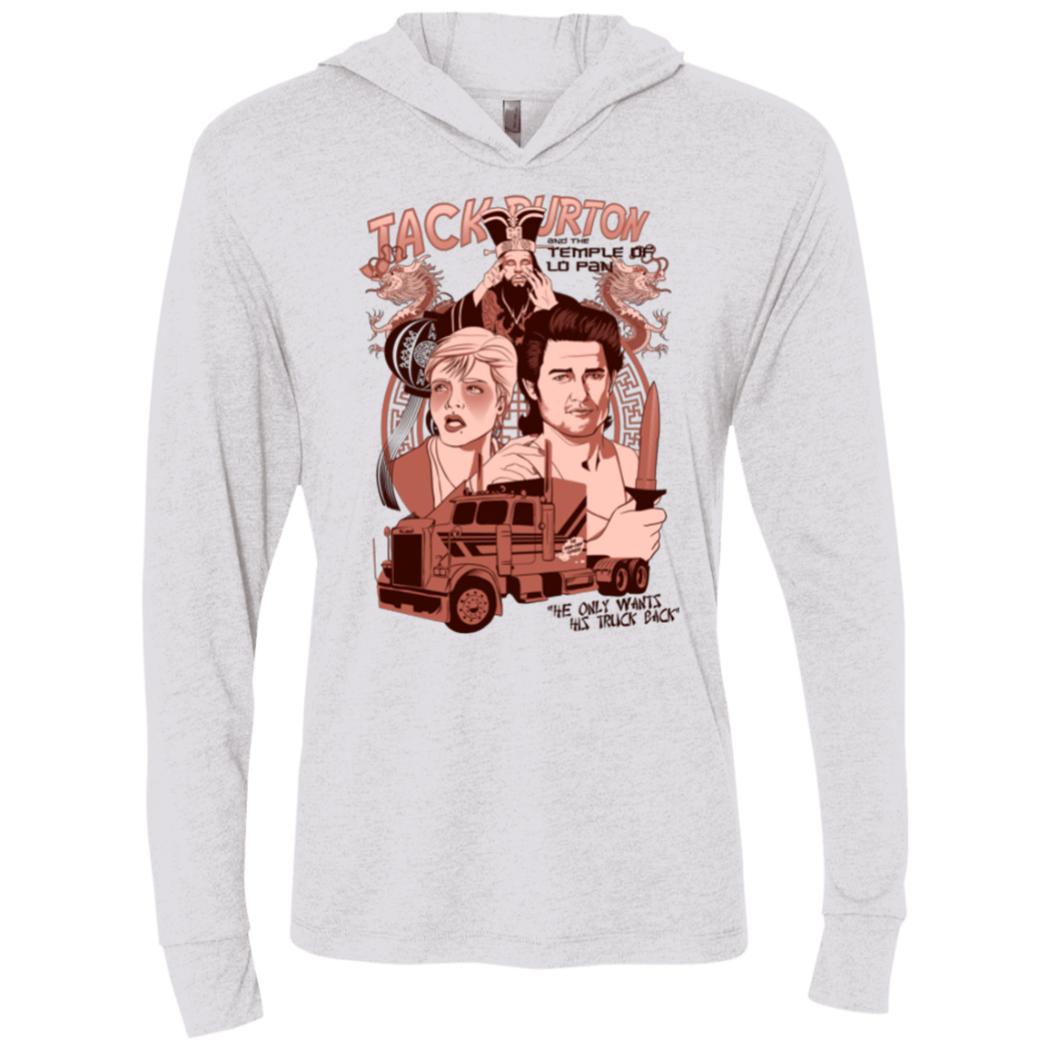 T-Shirts Heather White / X-Small The Temple of Lo Pan Triblend Long Sleeve Hoodie Tee