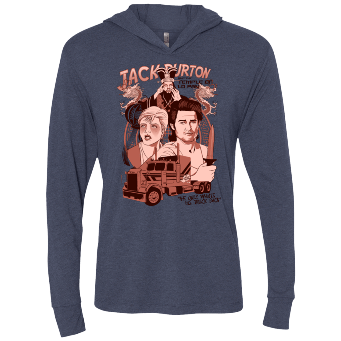 T-Shirts Vintage Navy / X-Small The Temple of Lo Pan Triblend Long Sleeve Hoodie Tee