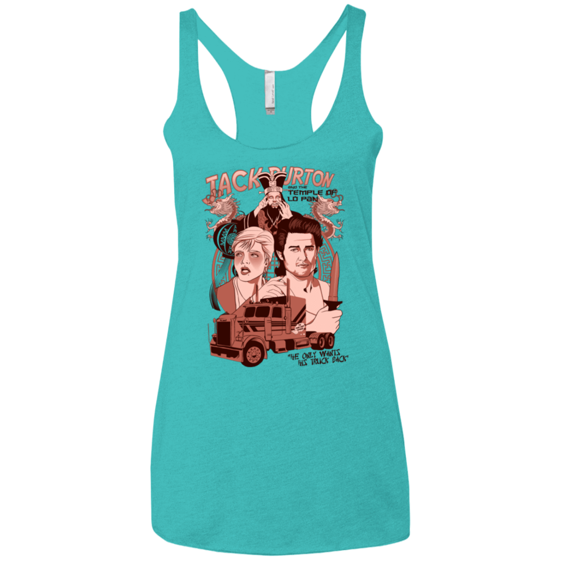 T-Shirts Tahiti Blue / X-Small The Temple of Lo Pan Women's Triblend Racerback Tank