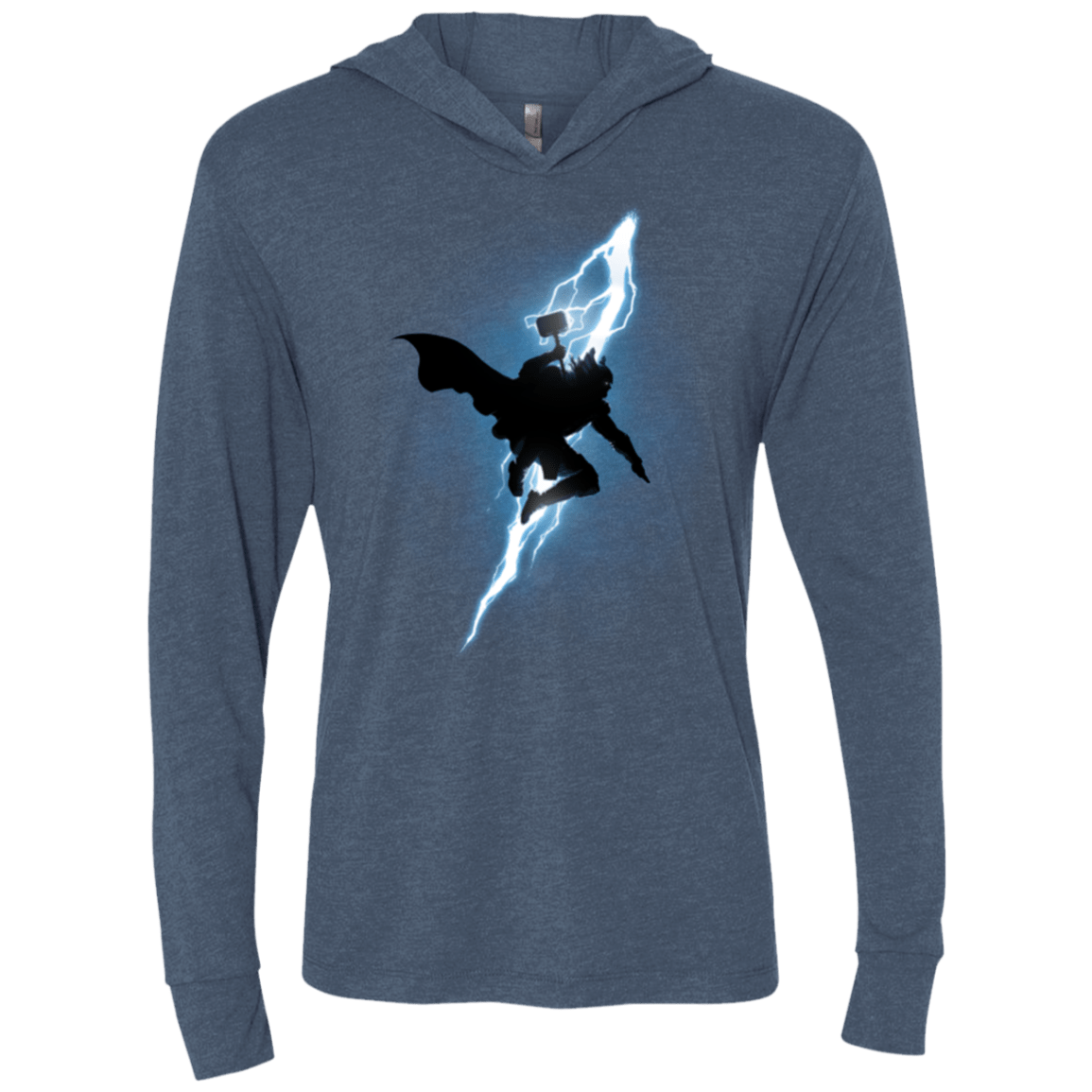 T-Shirts Indigo / X-Small The Thunder God Returns Triblend Long Sleeve Hoodie Tee