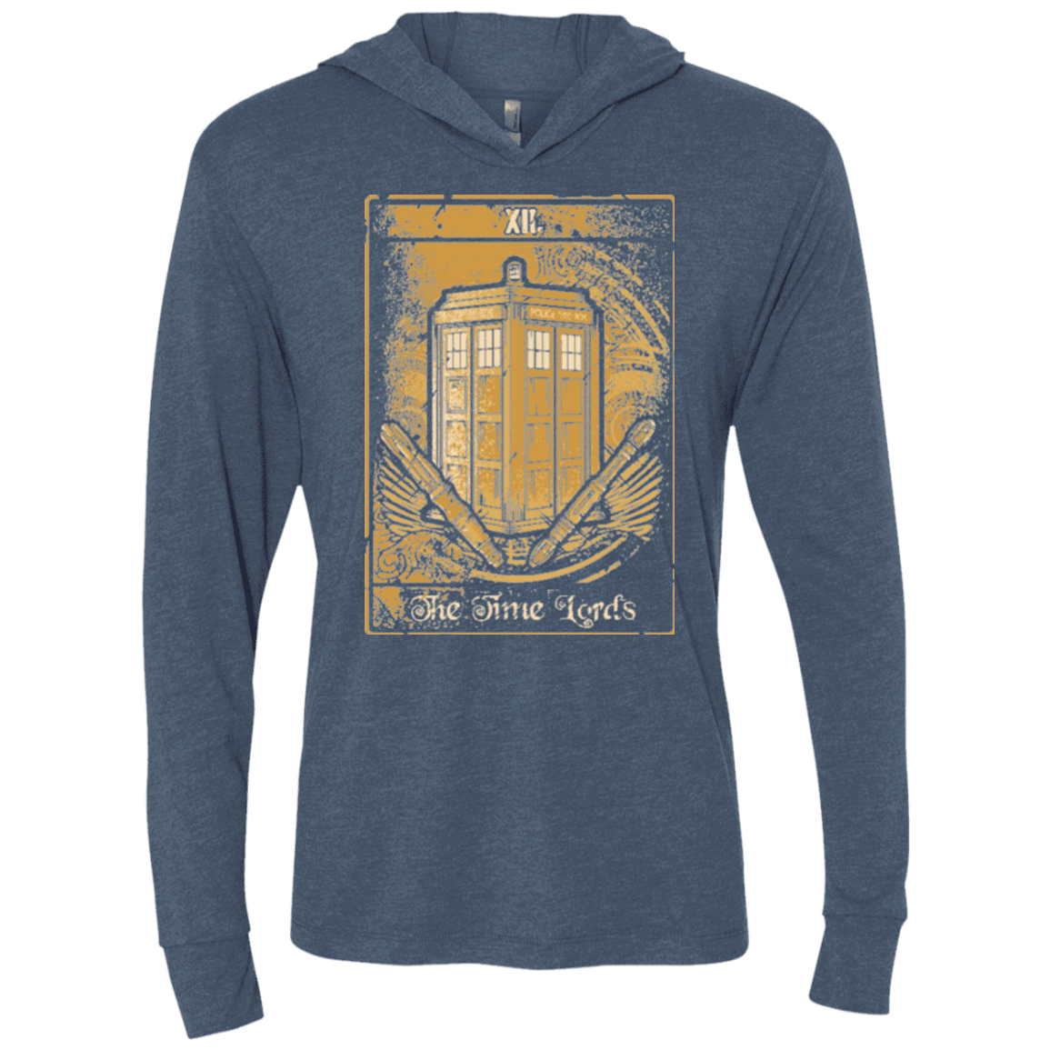 T-Shirts Indigo / X-Small THE TIMELORDS Triblend Long Sleeve Hoodie Tee