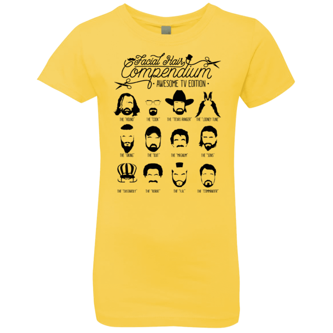 The TV Facial Hair Compendium Girls Premium T-Shirt