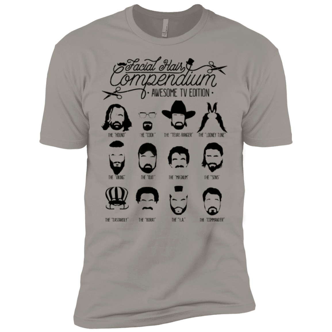 T-Shirts Light Grey / X-Small The TV Facial Hair Compendium Men's Premium T-Shirt