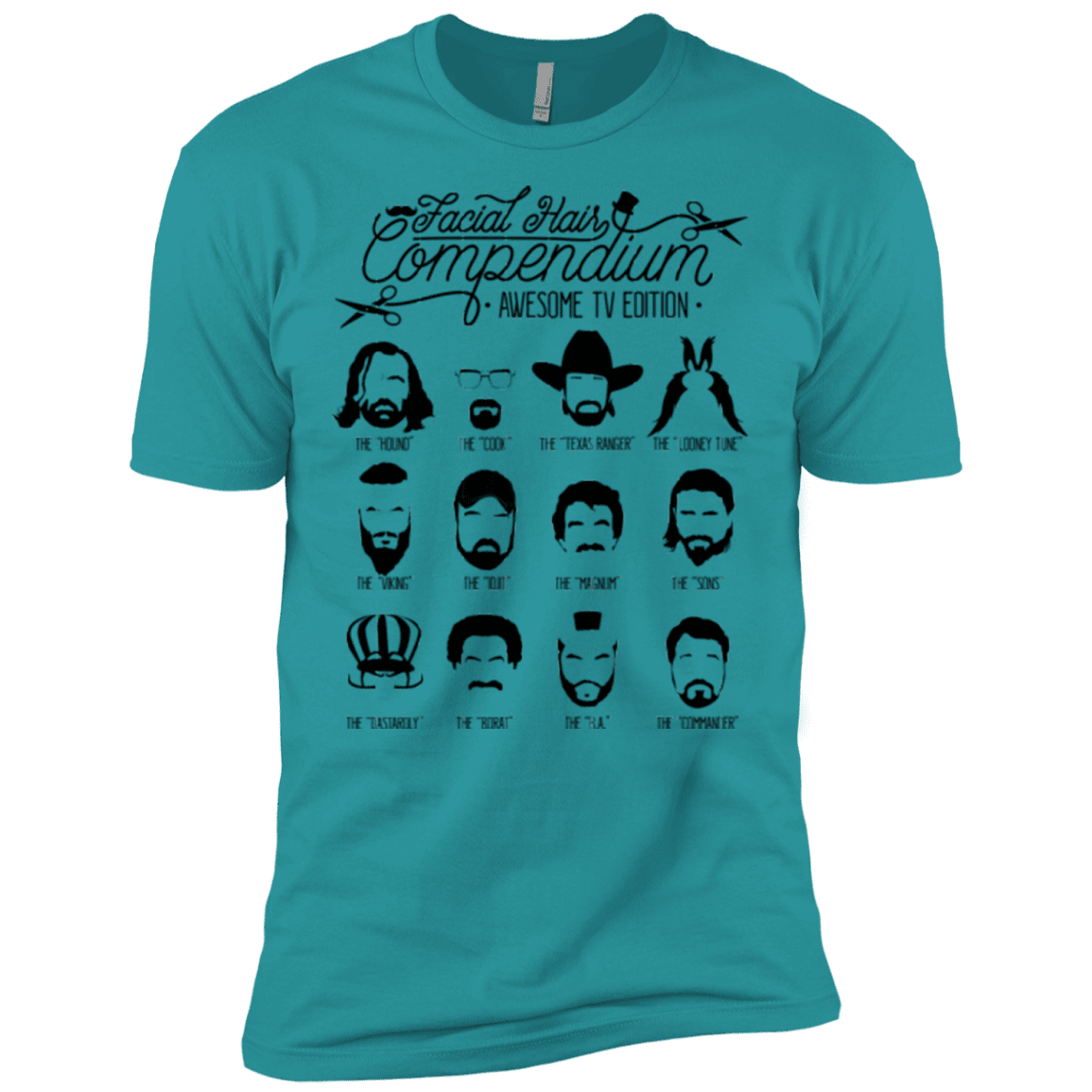 T-Shirts Tahiti Blue / X-Small The TV Facial Hair Compendium Men's Premium T-Shirt