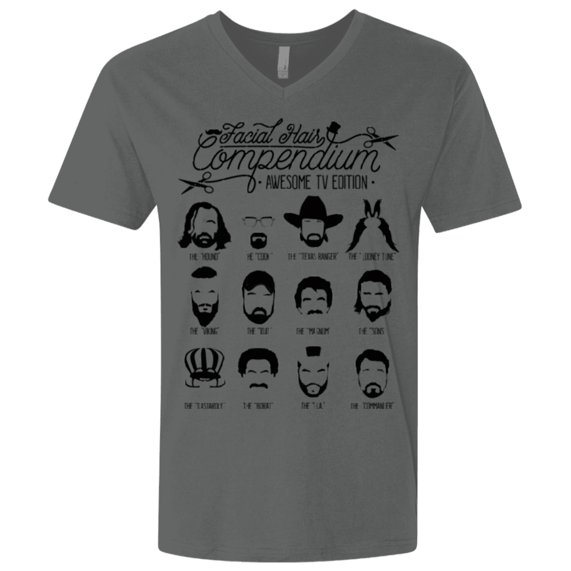 The TV Facial Hair Compendium Men's Premium V-Neck
