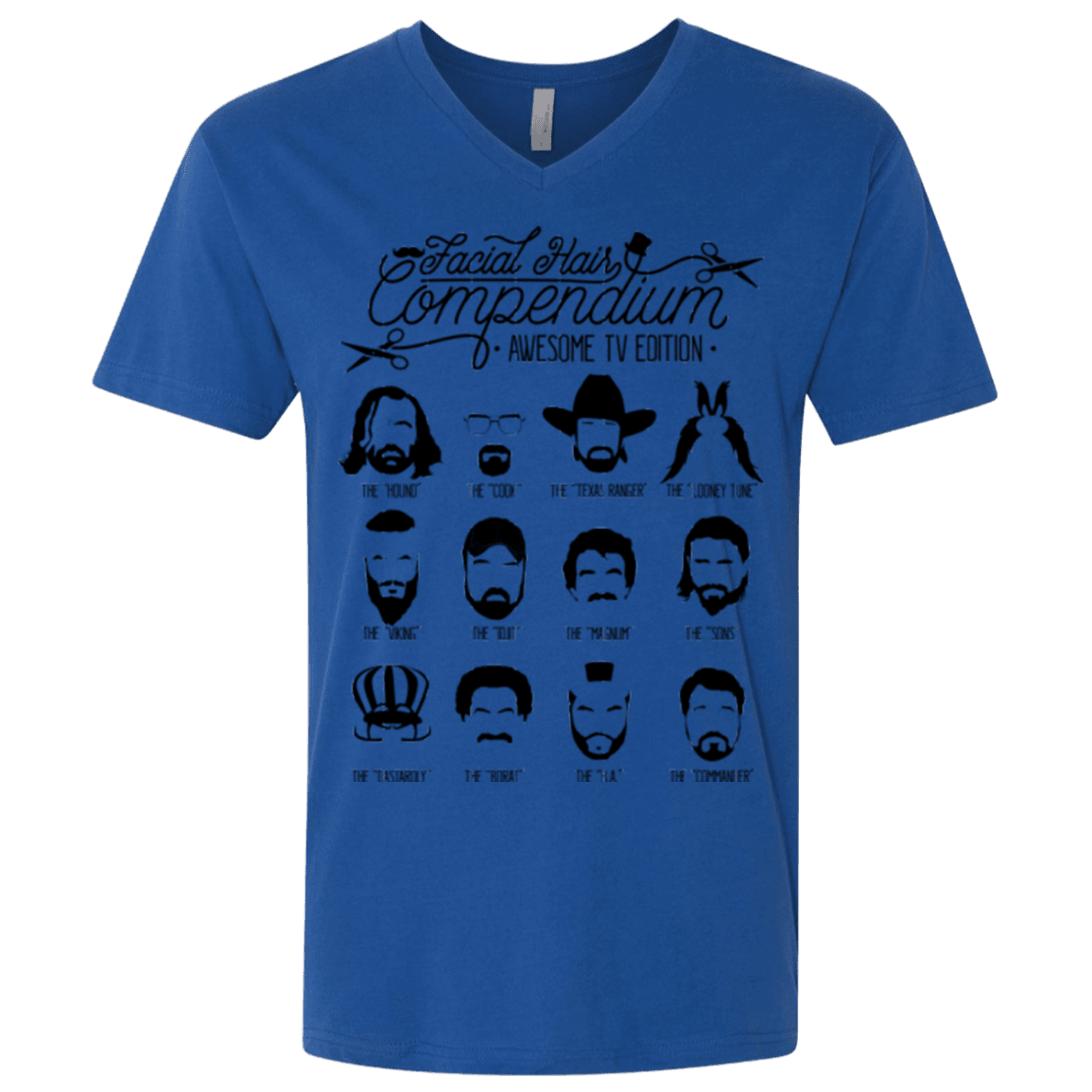 The TV Facial Hair Compendium Men's Premium V-Neck