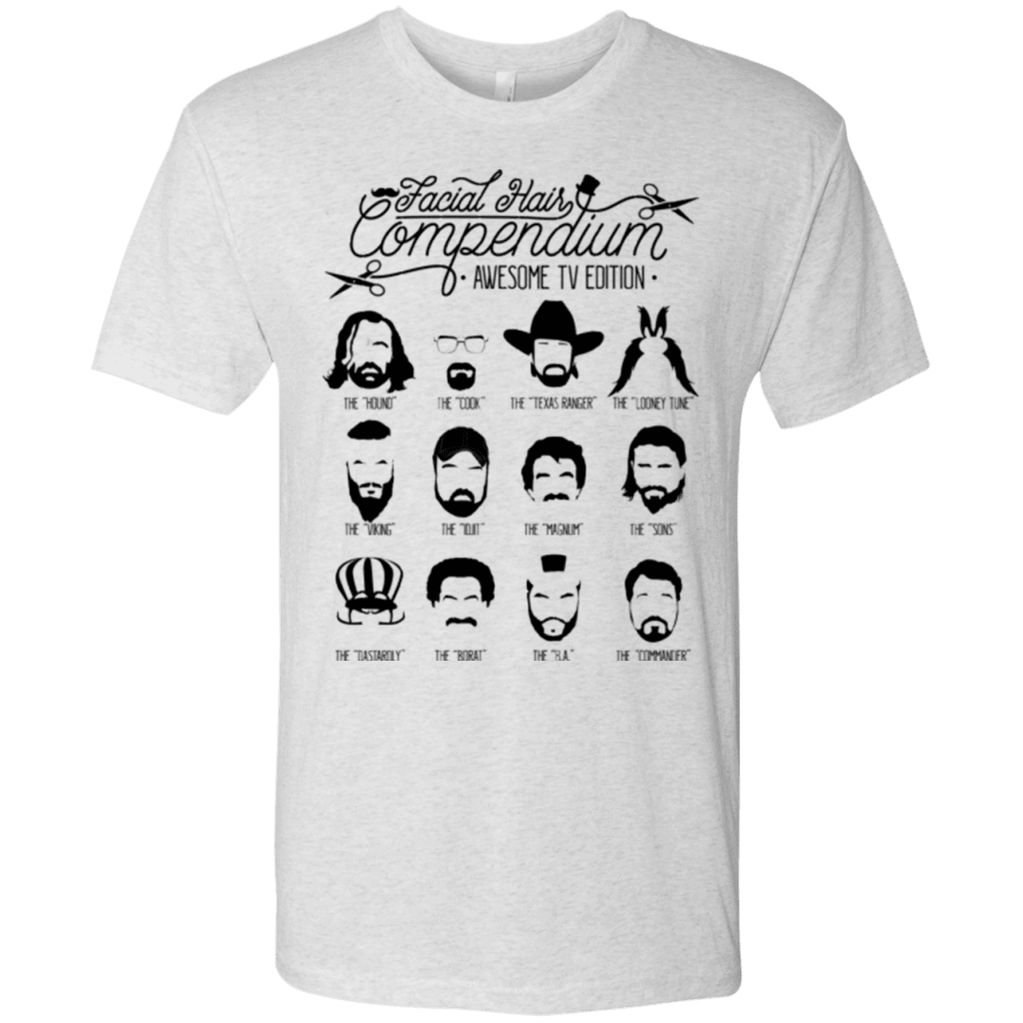 T-Shirts Heather White / Small The TV Facial Hair Compendium Men's Triblend T-Shirt