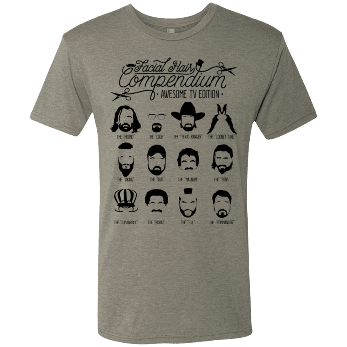 T-Shirts Venetian Grey / Small The TV Facial Hair Compendium Men's Triblend T-Shirt