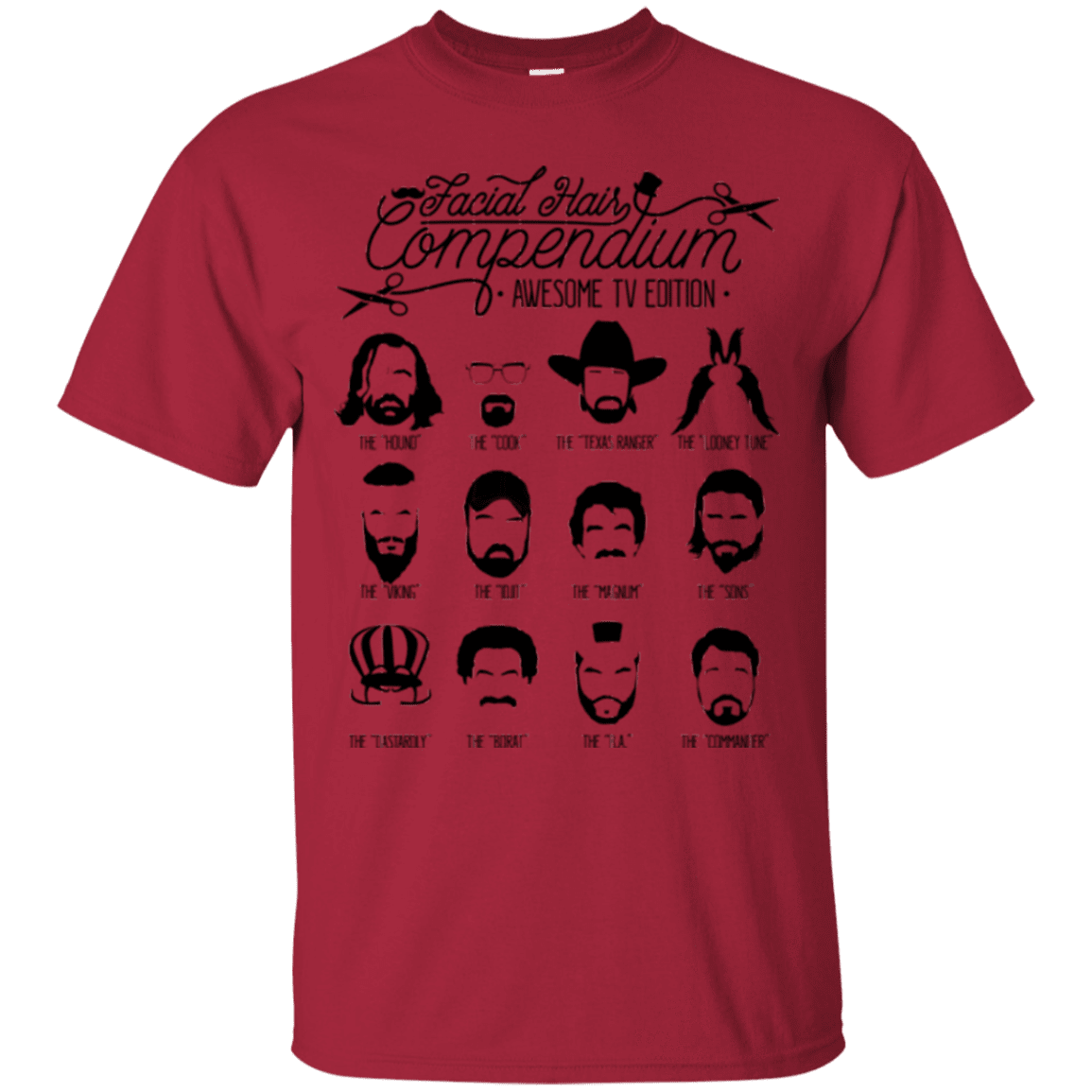 T-Shirts Cardinal / Small The TV Facial Hair Compendium T-Shirt