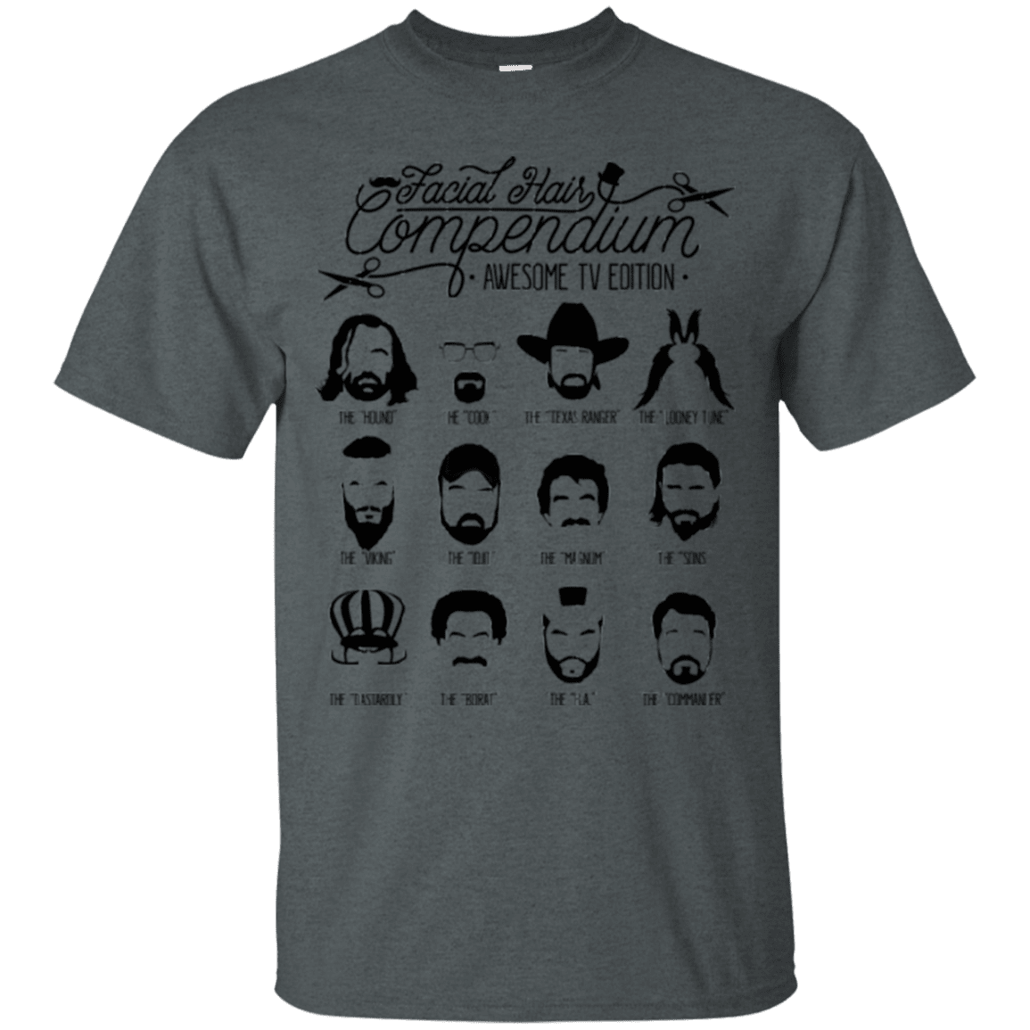 T-Shirts Dark Heather / Small The TV Facial Hair Compendium T-Shirt