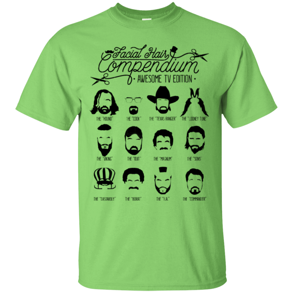 T-Shirts Lime / Small The TV Facial Hair Compendium T-Shirt