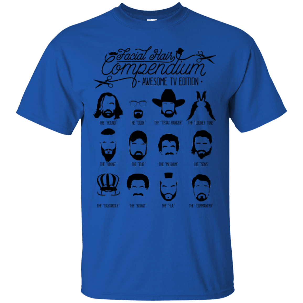 T-Shirts Royal / Small The TV Facial Hair Compendium T-Shirt