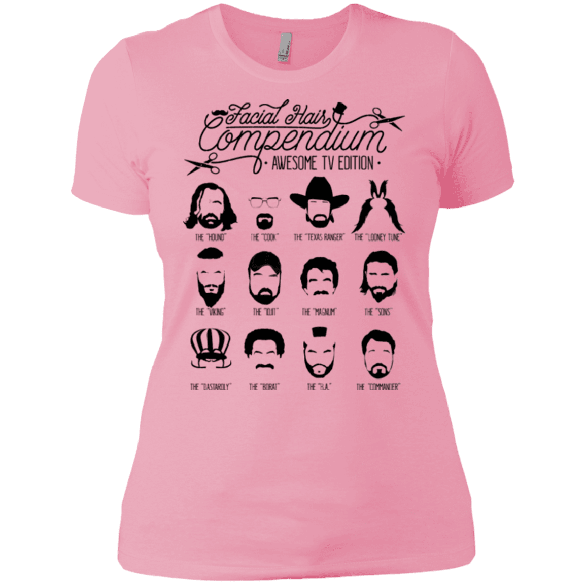 T-Shirts Light Pink / X-Small The TV Facial Hair Compendium Women's Premium T-Shirt
