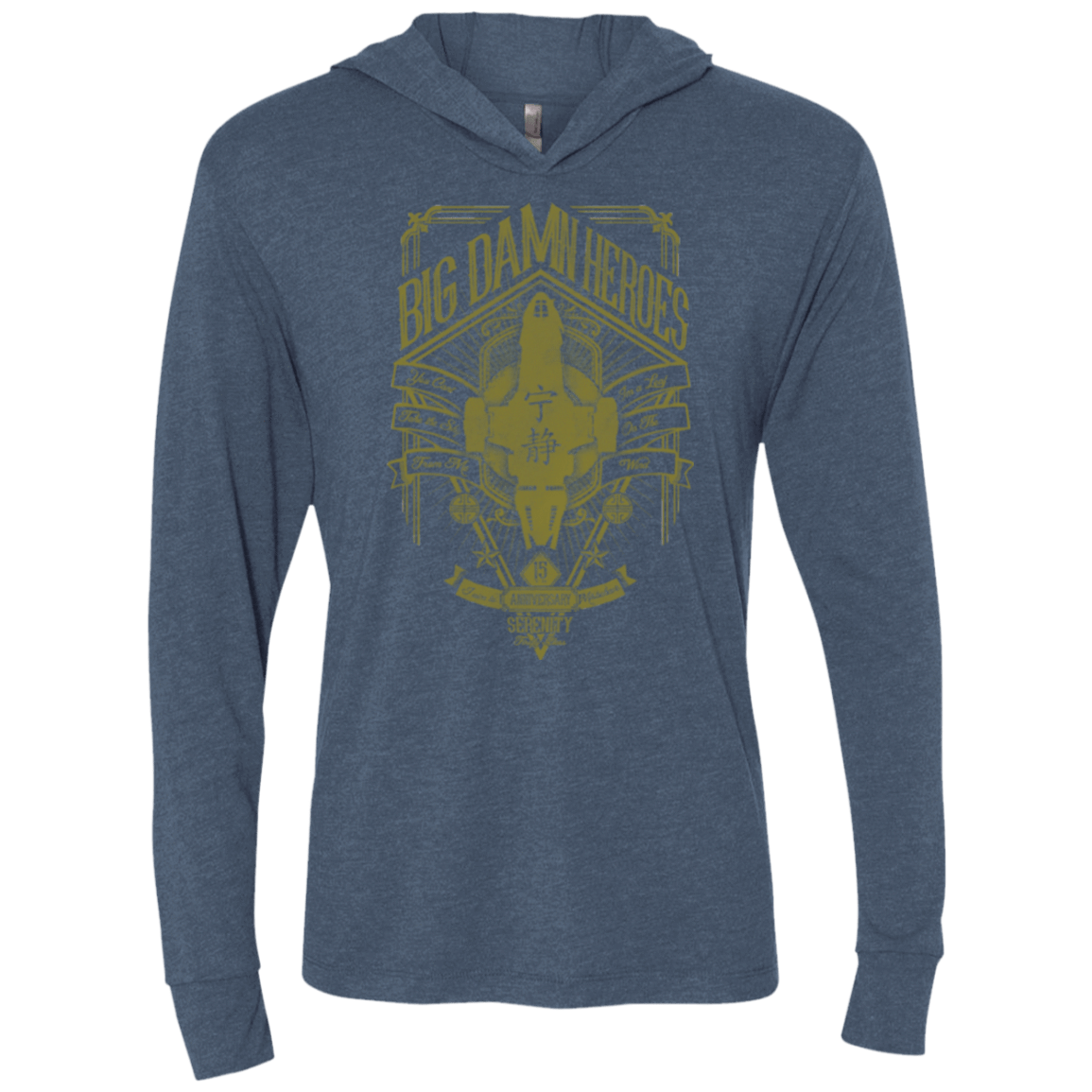 T-Shirts Indigo / X-Small The Vintage Series - Big Damn Heroes Triblend Long Sleeve Hoodie Tee