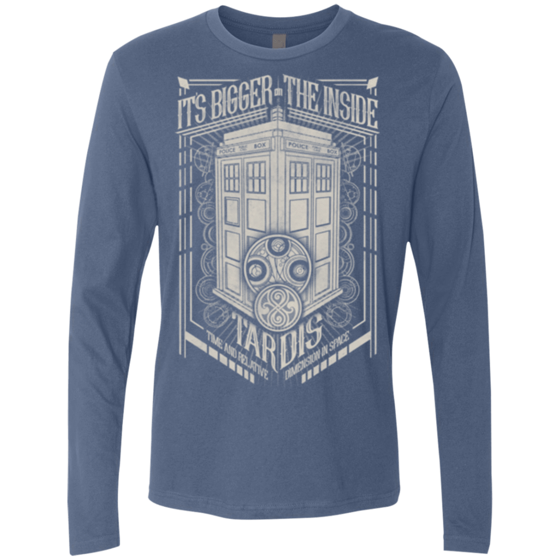 T-Shirts Indigo / Small The Vintage Series - It's Bigger on The Inside Men's Premium Long Sleeve