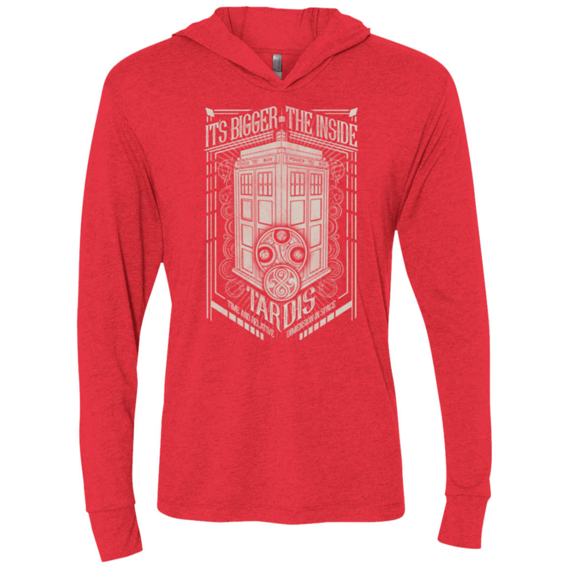 T-Shirts Vintage Red / X-Small The Vintage Series - It's Bigger on The Inside Triblend Long Sleeve Hoodie Tee