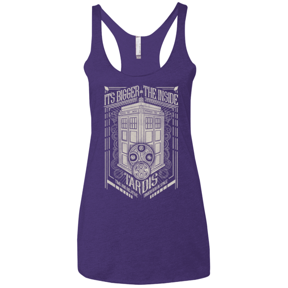 T-Shirts Purple / X-Small The Vintage Series - It's Bigger on The Inside Women's Triblend Racerback Tank