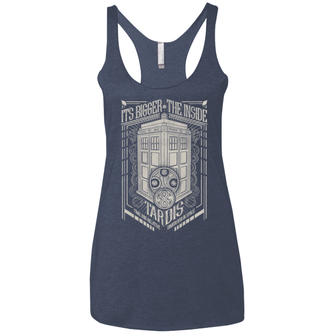 T-Shirts Vintage Navy / X-Small The Vintage Series - It's Bigger on The Inside Women's Triblend Racerback Tank