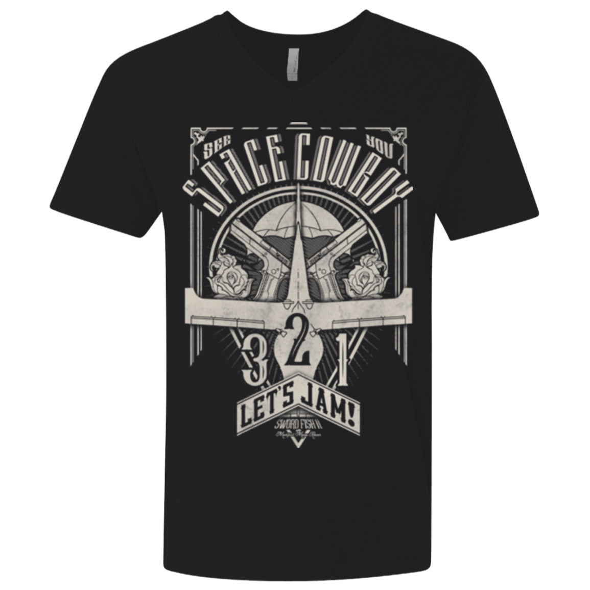 T-Shirts Black / X-Small The Vintage Series - Space Cowboy Men's Premium V-Neck