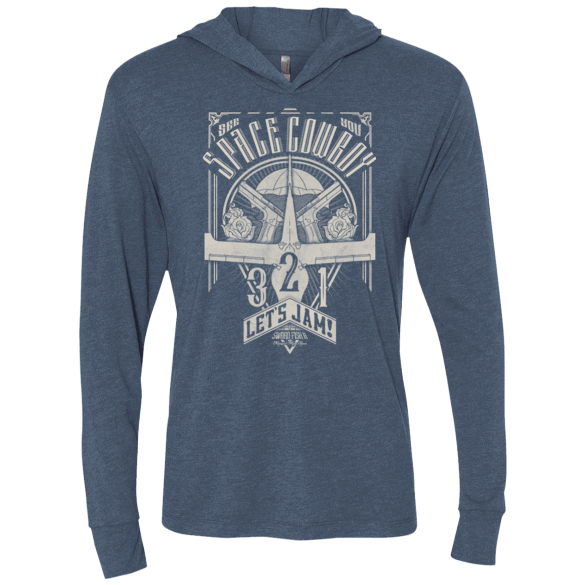 T-Shirts Indigo / X-Small The Vintage Series - Space Cowboy Triblend Long Sleeve Hoodie Tee