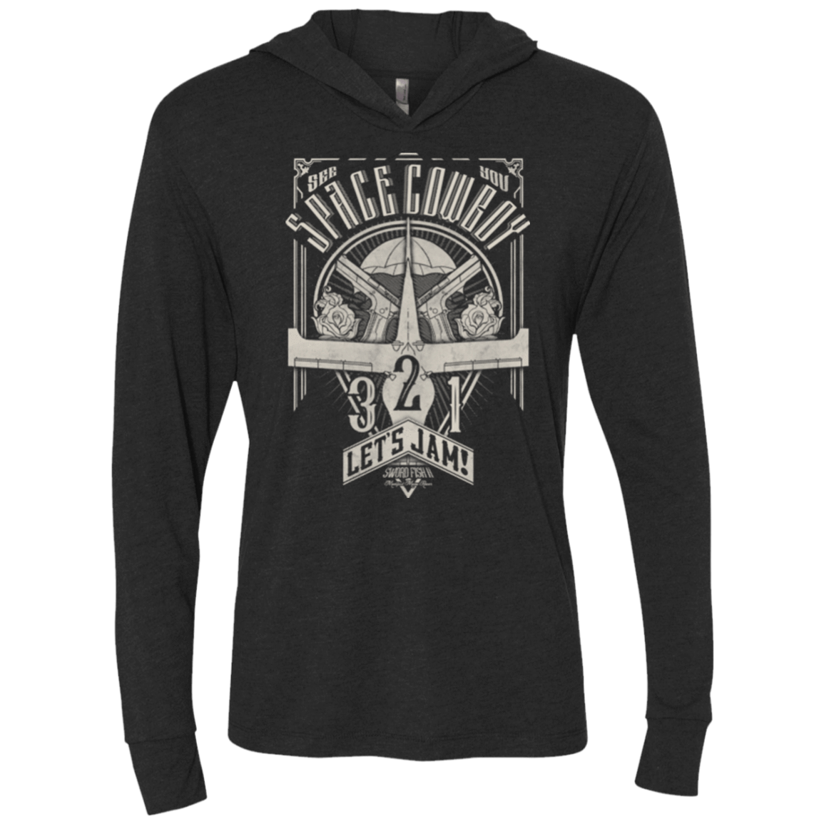 T-Shirts Vintage Black / X-Small The Vintage Series - Space Cowboy Triblend Long Sleeve Hoodie Tee