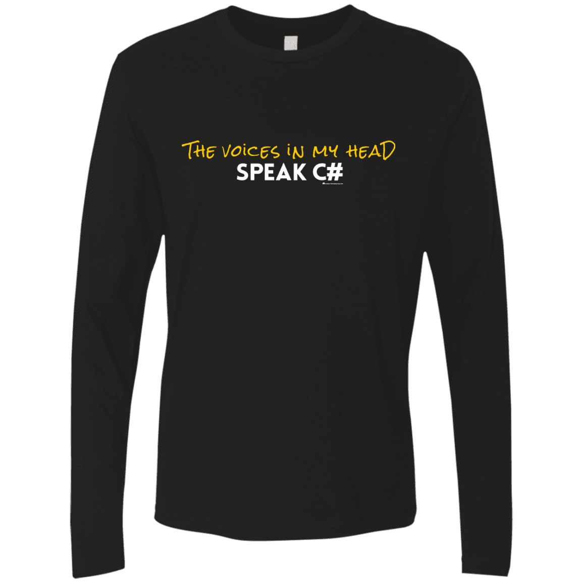T-Shirts Black / Small The Voices In My Head Speak C# Men's Premium Long Sleeve