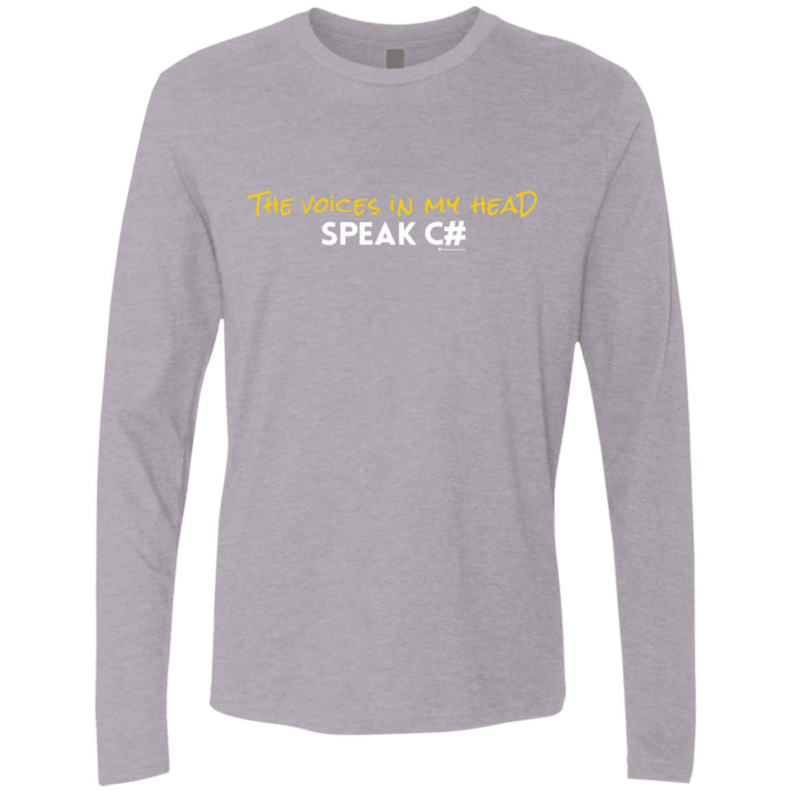 T-Shirts Heather Grey / Small The Voices In My Head Speak C# Men's Premium Long Sleeve