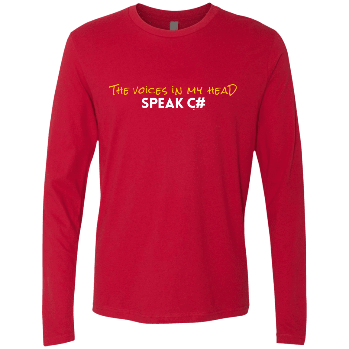 T-Shirts Red / Small The Voices In My Head Speak C# Men's Premium Long Sleeve