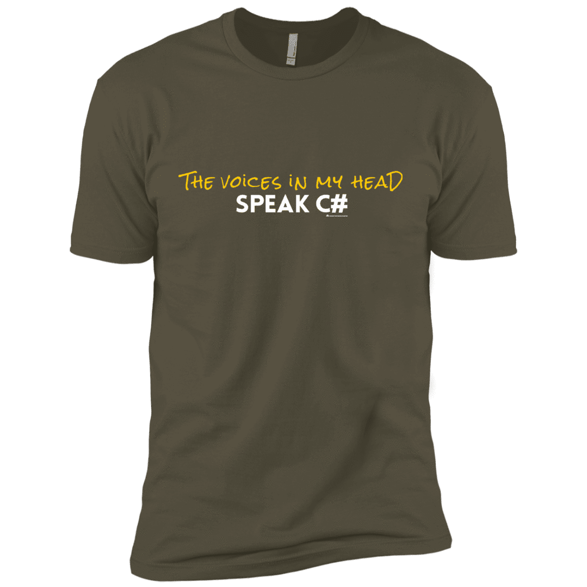 T-Shirts Military Green / X-Small The Voices In My Head Speak C# Men's Premium T-Shirt