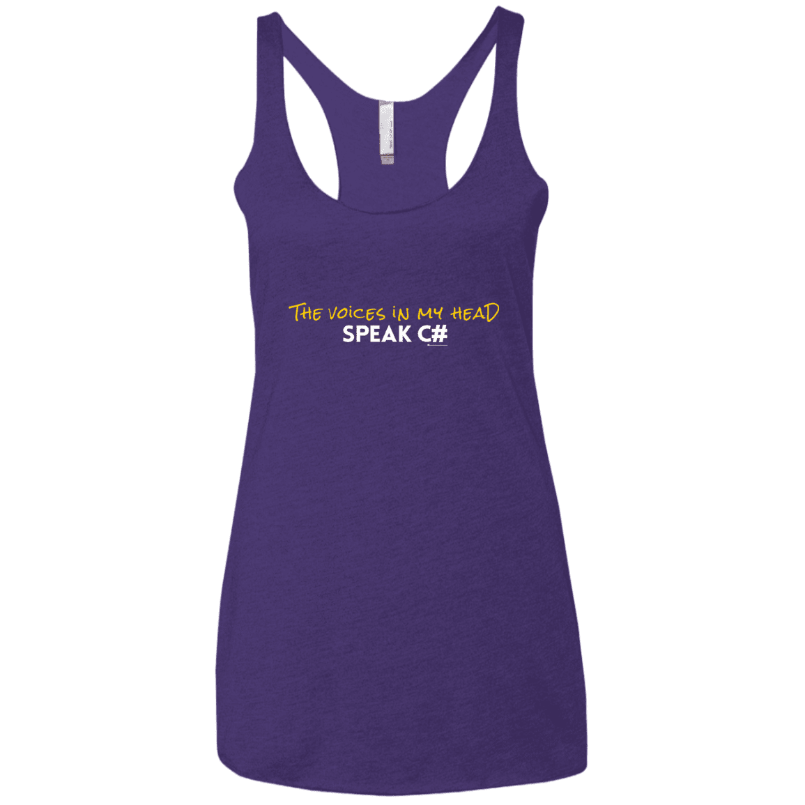 The Voices In My Head Speak C# Women's Triblend Racerback Tank