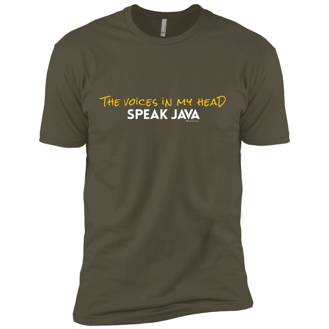 T-Shirts Military Green / X-Small The Voices In My Head Speak Java Men's Premium T-Shirt