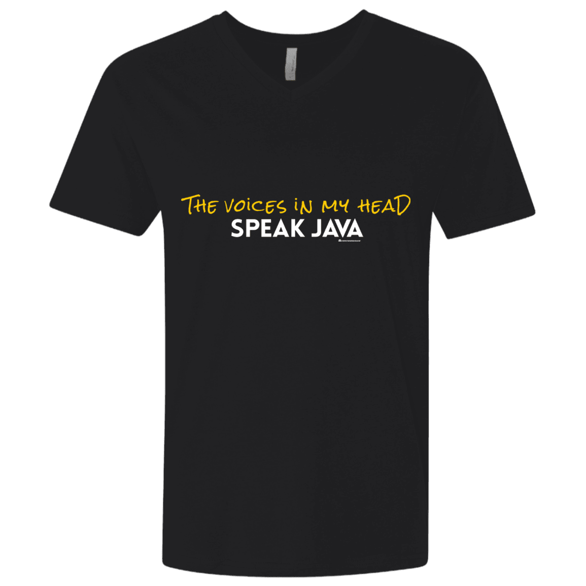 T-Shirts Black / X-Small The Voices In My Head Speak Java Men's Premium V-Neck