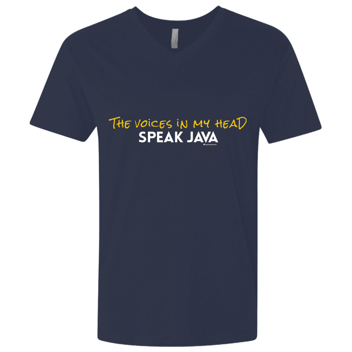 T-Shirts Midnight Navy / X-Small The Voices In My Head Speak Java Men's Premium V-Neck