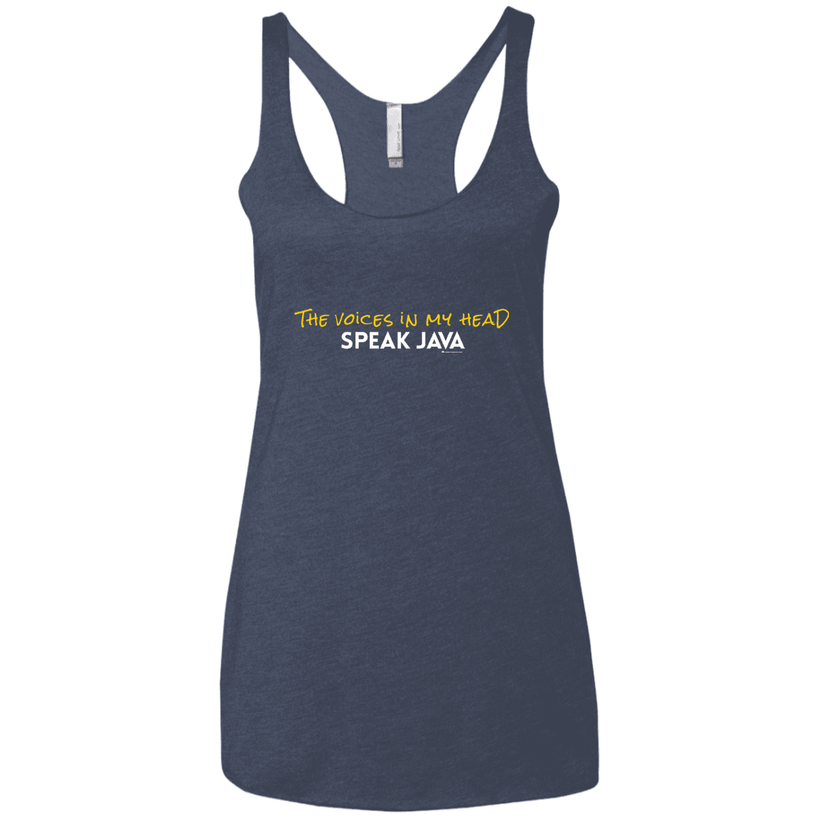 T-Shirts Vintage Navy / X-Small The Voices In My Head Speak Java Women's Triblend Racerback Tank