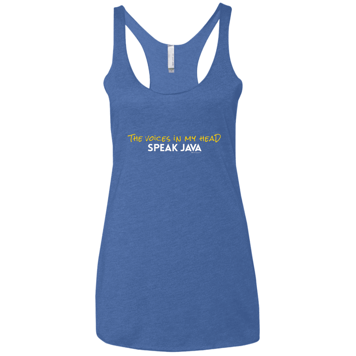 T-Shirts Vintage Royal / X-Small The Voices In My Head Speak Java Women's Triblend Racerback Tank