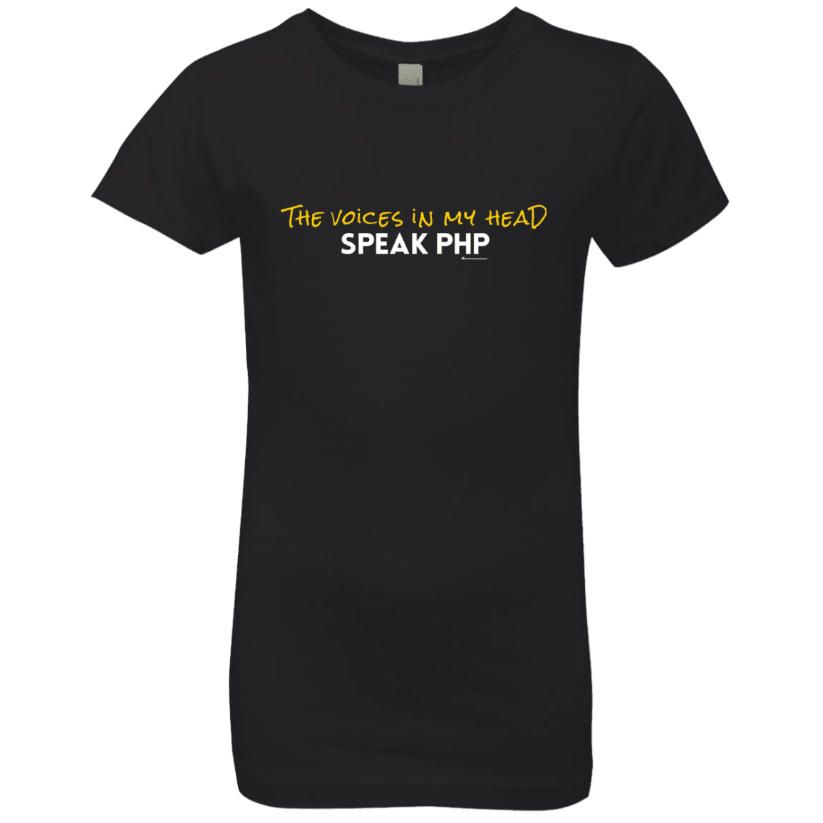T-Shirts Black / YXS The Voices In My Head Speak PHP Girls Premium T-Shirt